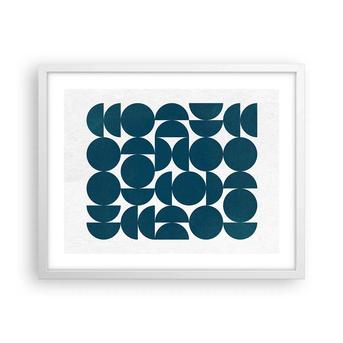 Poster in white frmae - Circles and Semicircles - 50x40 cm