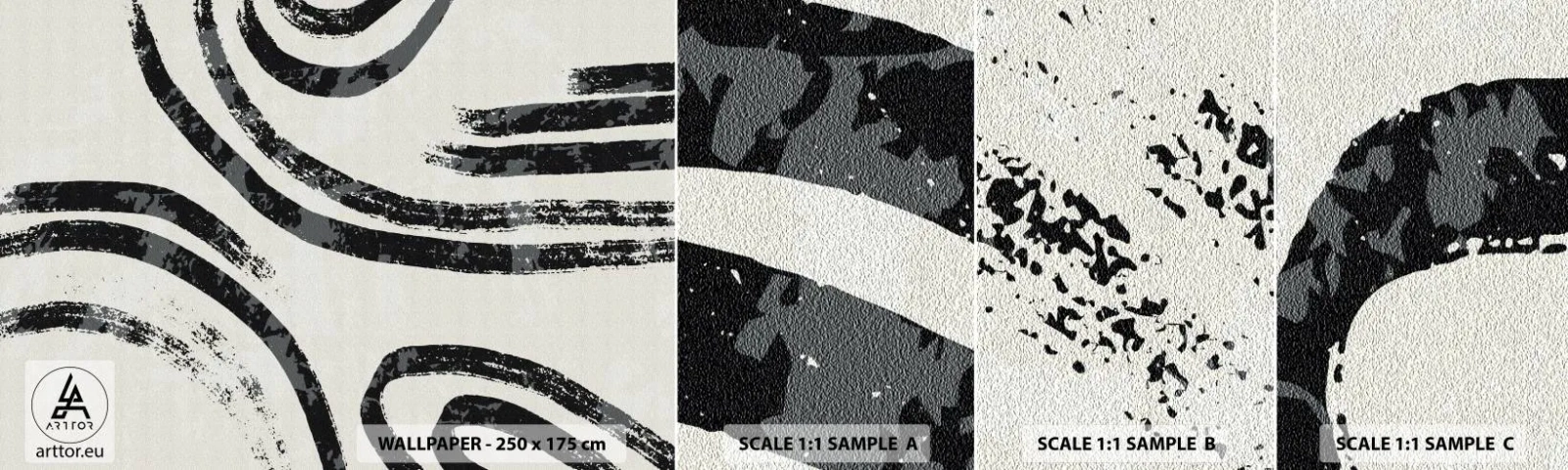 Photo Wallpaper Sample Standard Eco - Stopped Half Way - Minimalism, Dashes, Boho - 100x30 cm