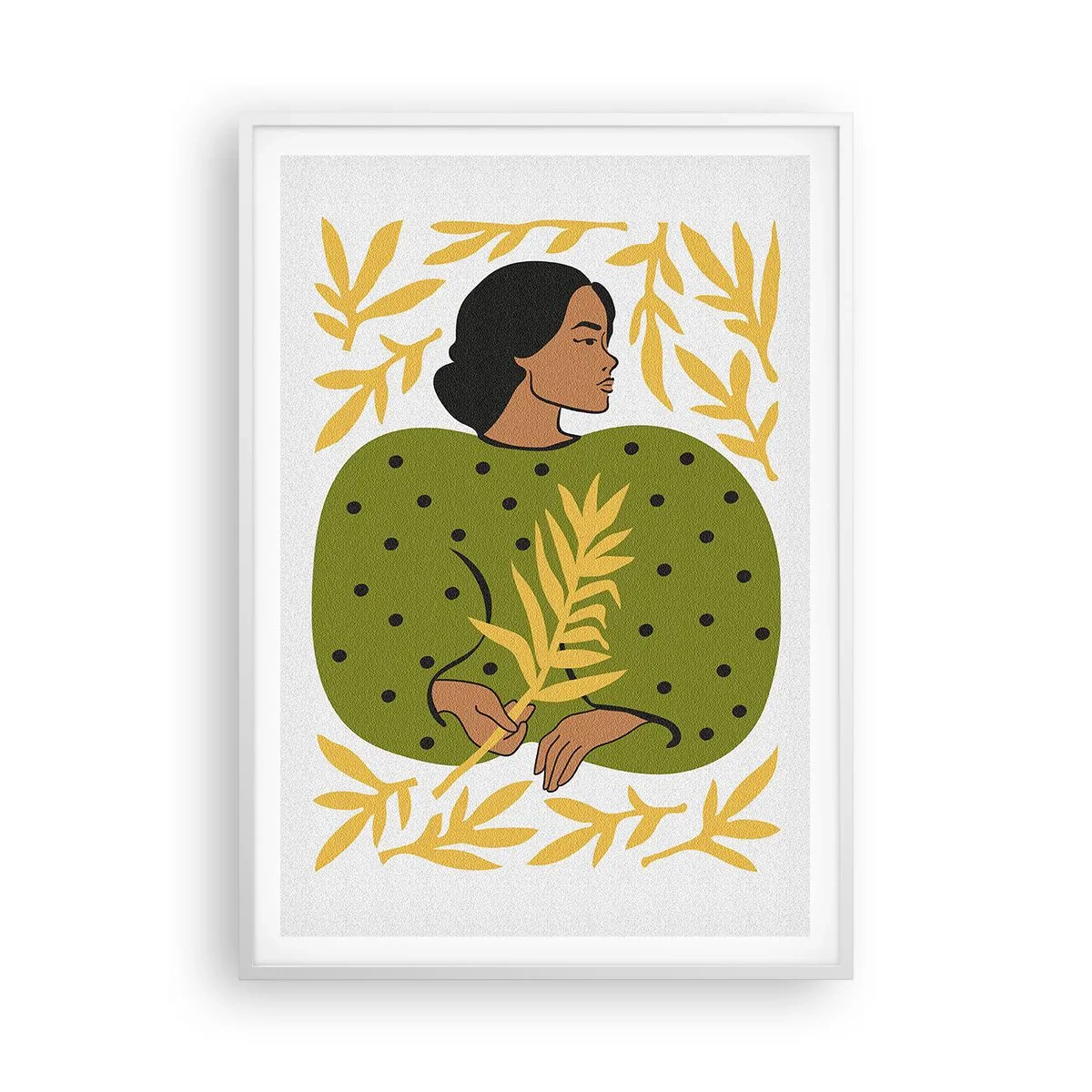 Poster in white frmae - Hawaian Girl - 70x100 cm