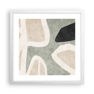 Poster in white frmae - Composition with a Black Motif - 40x40 cm