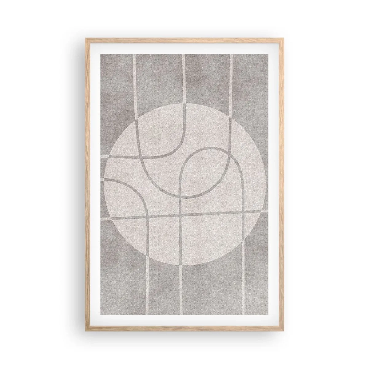 Poster in light oak frame - Circular and Straight - 61x91 cm