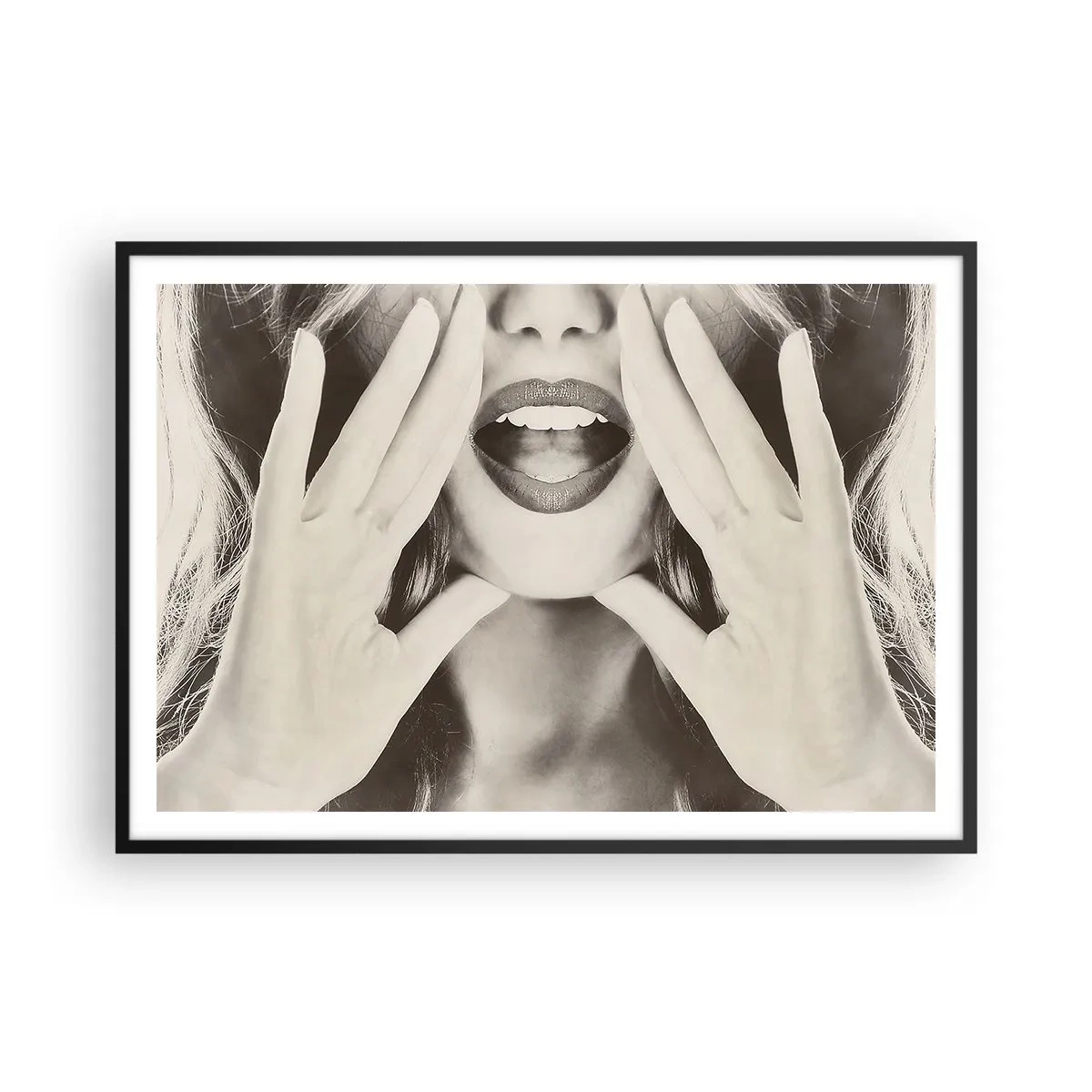 Poster in black frame - Coming! - 100x70 cm