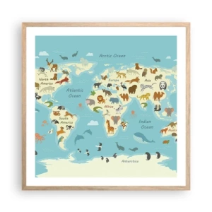 Poster in light oak frame - Good Neighbours - 60x60 cm