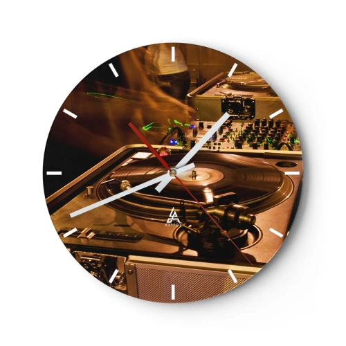 Wall clock - Clock on glass - Can You Feel that Power? - 40x40 cm
