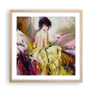 Poster in light oak frame - Graceful in Yellow - 50x50 cm