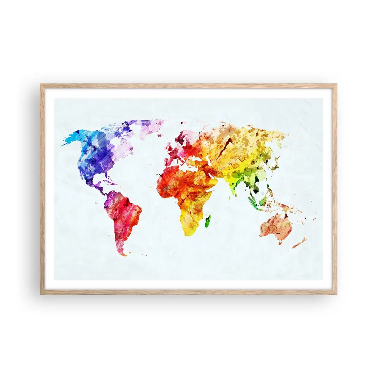 Poster in light oak frame - All Colours of Light - 100x70 cm