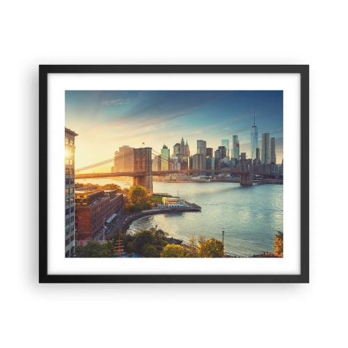 Poster in black frame - Big City Dawn - 50x40 cm