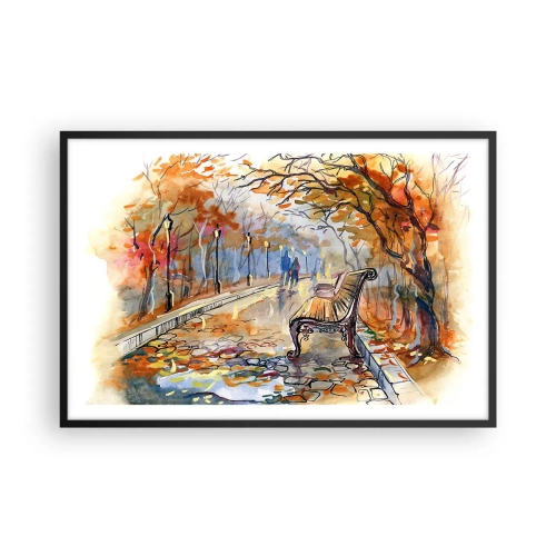 Poster in black frame - Walking together into Autumn - 91x61 cm