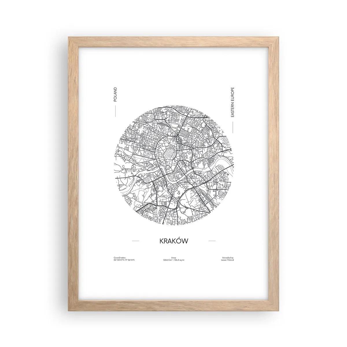 Poster in light oak frame - Anatomy of Crocow - 30x40 cm