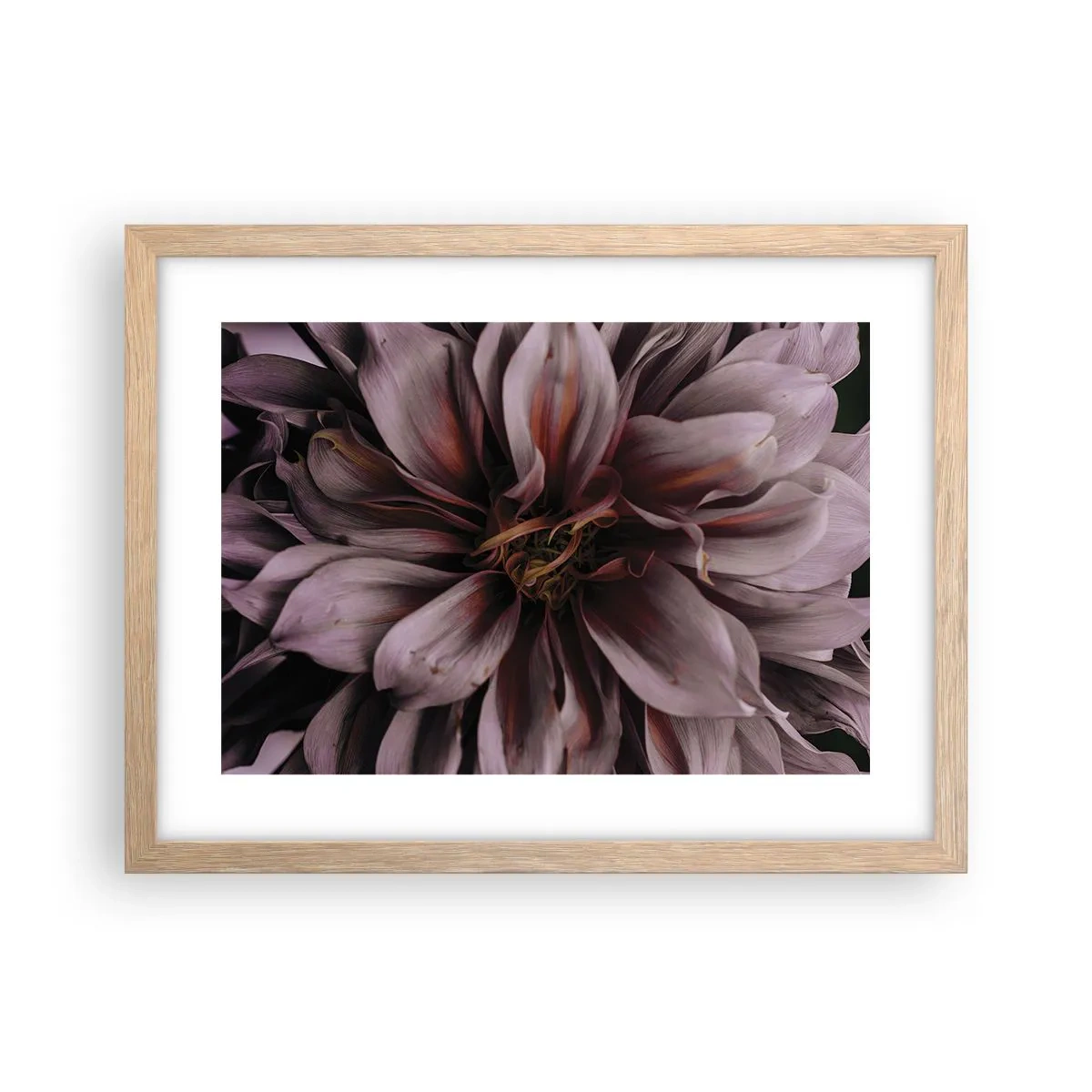 Poster in light oak frame - Flowery Heart - 40x30 cm