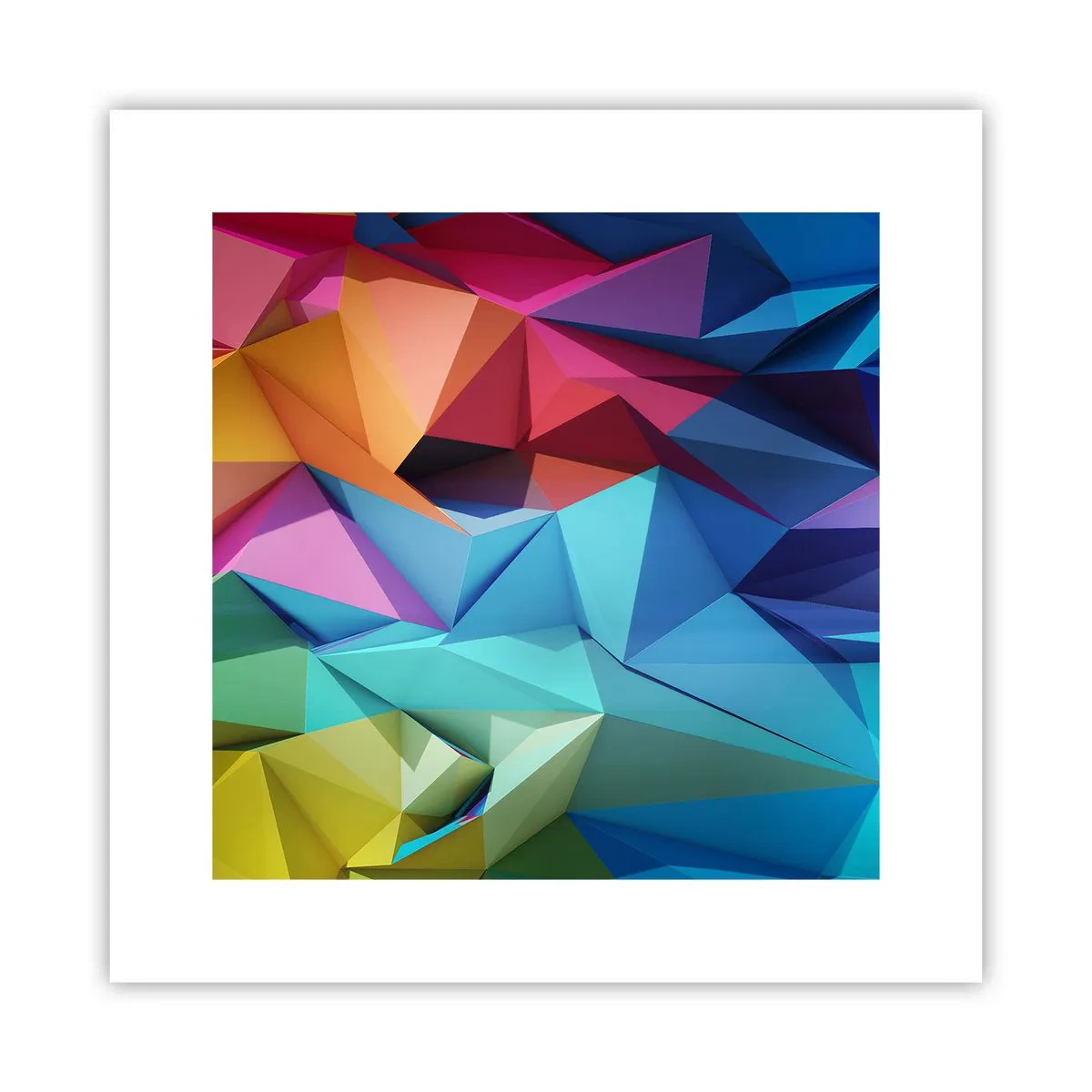 Poster - Rainbow Origami - 30x30 cm