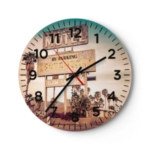Wall clock - Clock on glass - The Time Stopped Here - 30x30 cm