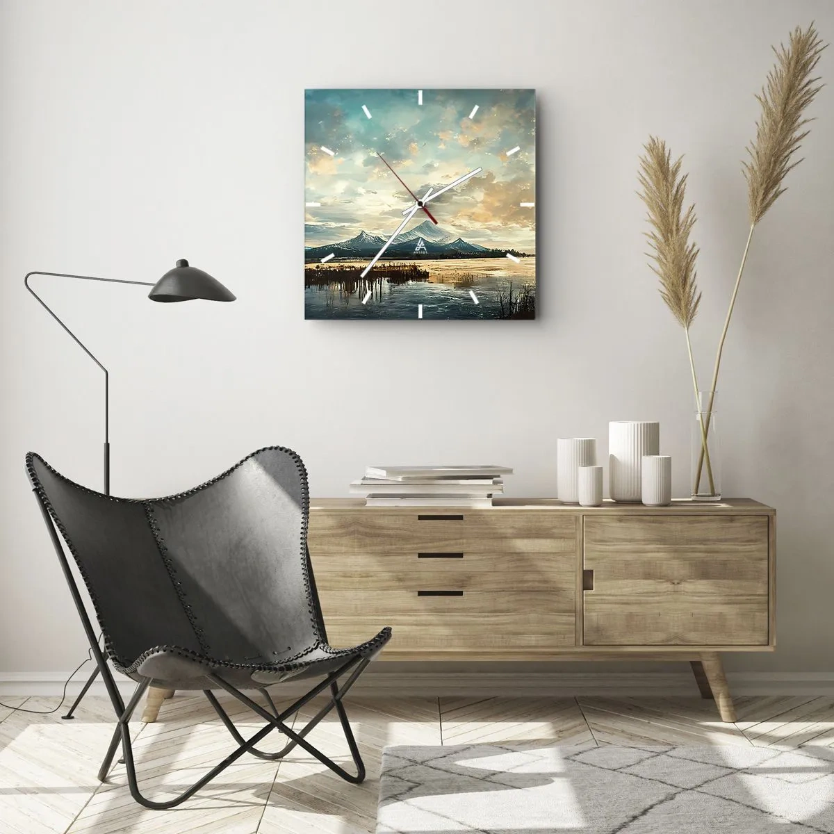 Wall clock - Clock on glass - Under Heaven's Protection - 30x30 cm