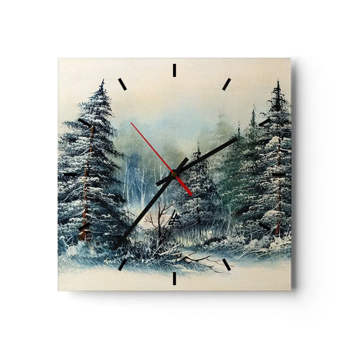 Wall clock - Clock on glass - Ready for Christmas - 40x40 cm