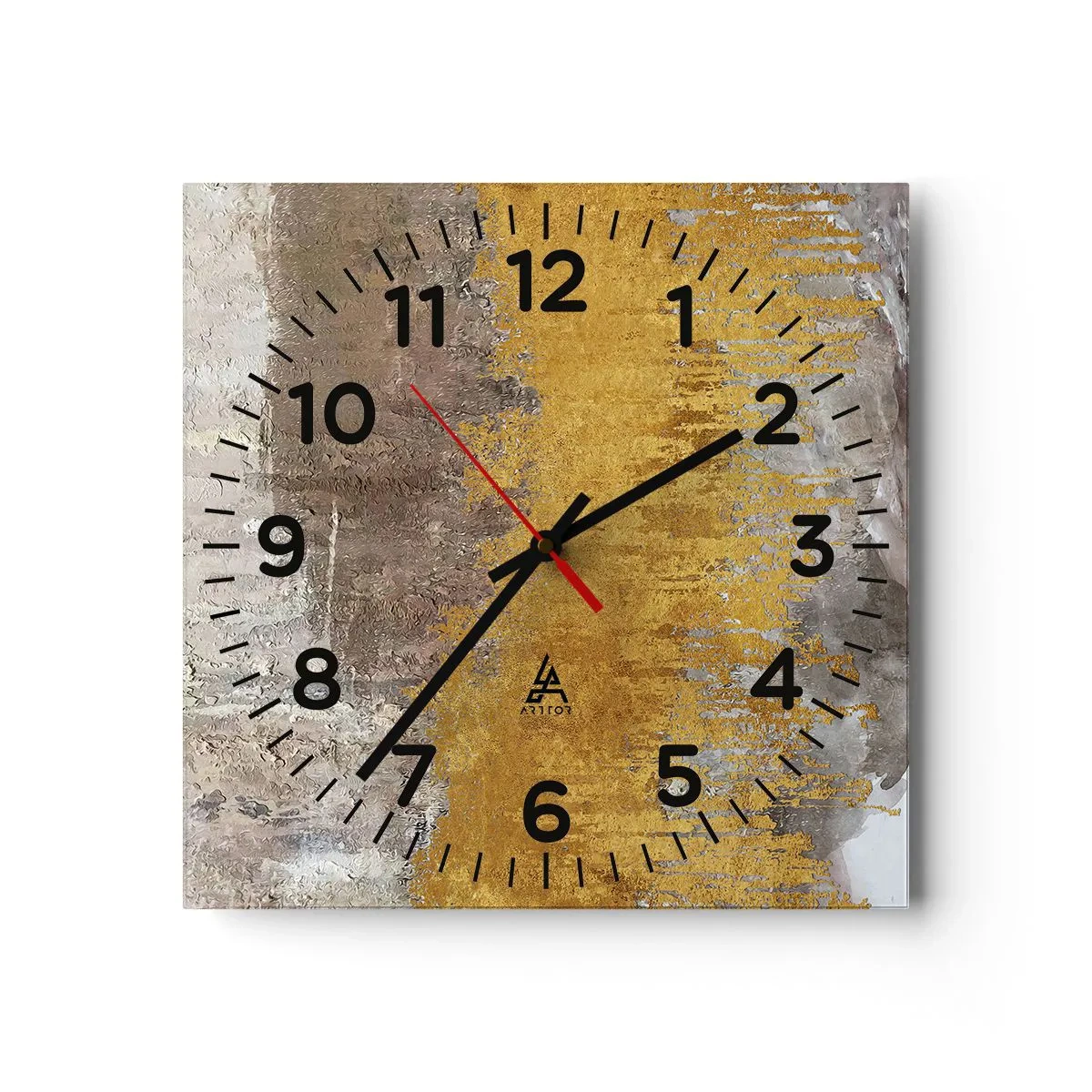 Wall clock - Clock on glass - Golden Blast - 40x40 cm