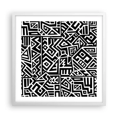 Poster in white frmae - Precolumbian Composition - 50x50 cm