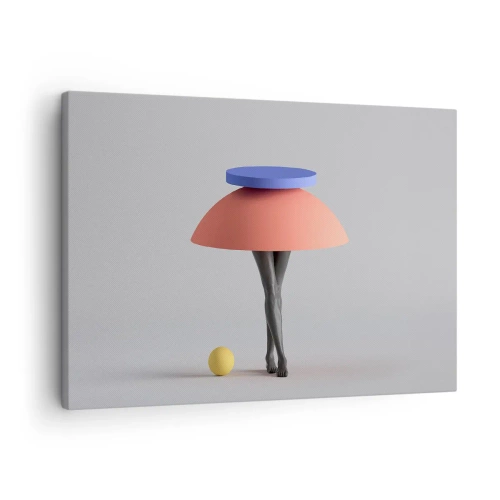 Canvas picture - Abstract geometric composition with legs and a ball - 70x50cm - Surrealistic Composition - Modern wall decoration for the living room and bedroom ARTTOR