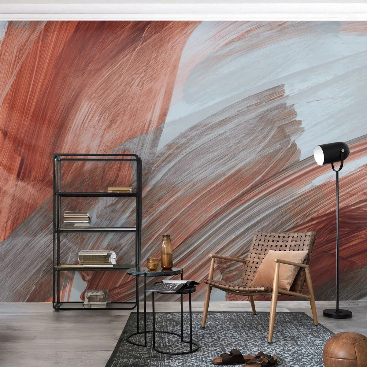 Self-Adhesive Photo Wallpaper Deluxe Sticker - Autumnal and Windy Abstract - Piece, Chaos, Minimalism - 300x210 cm