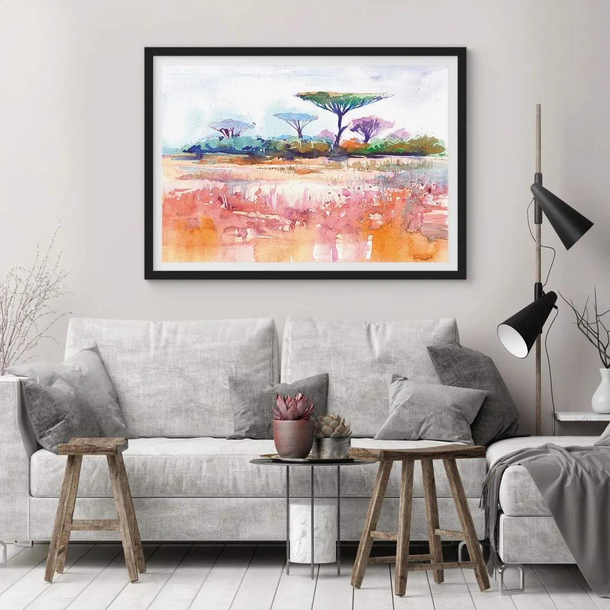 Poster in black frame - Colour of Savannah - 50x40 cm