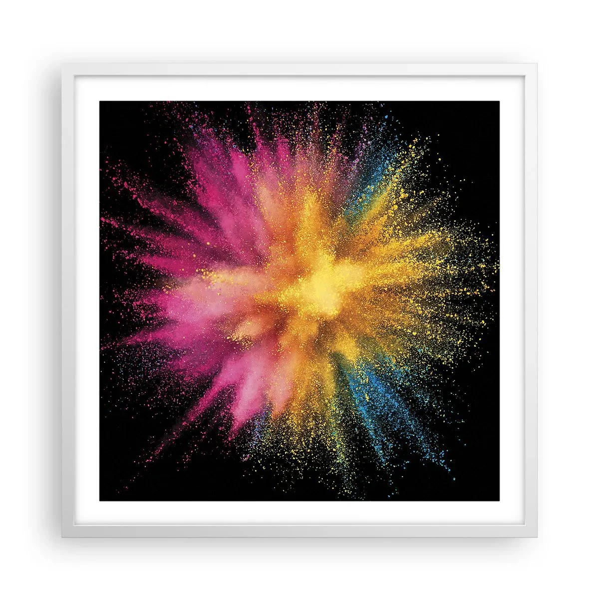 Poster in white frmae - Birth of Colours - 60x60 cm