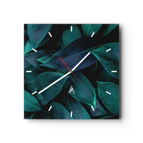 Wall clock - Clock on glass - The Green Itself - 30x30 cm