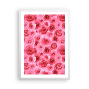 Poster in white frmae - Roses at the Bottom and at the Top - 50x70 cm