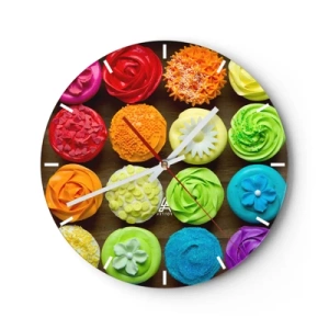 Wall clock - Clock on glass - All Different - All Delicious - 40x40 cm