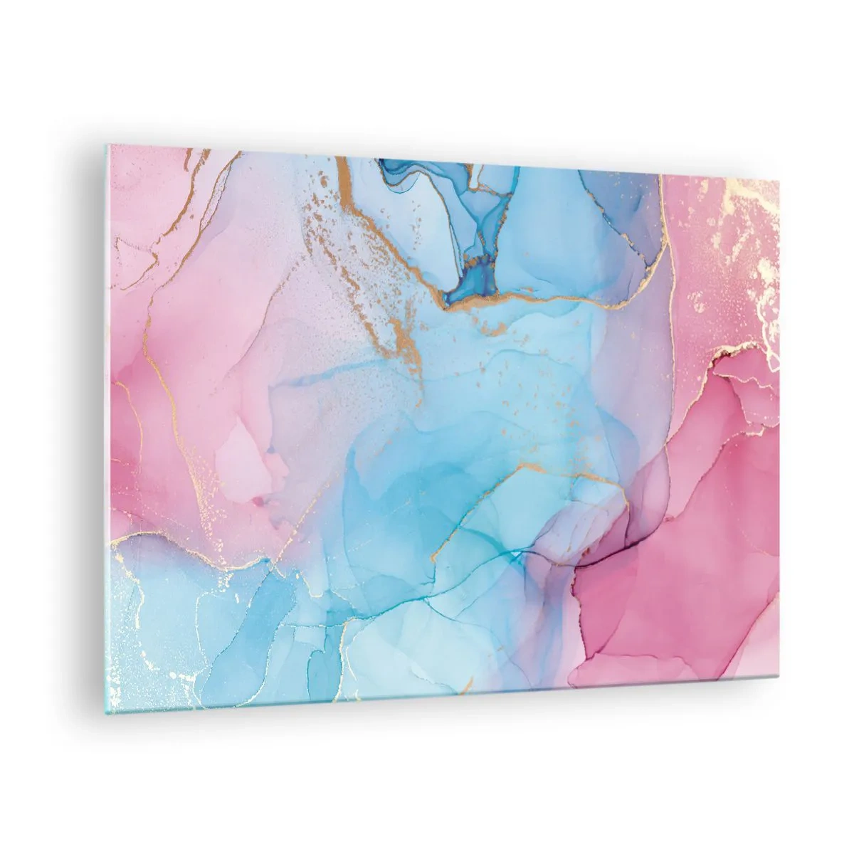 Glass picture - Meeting and Interpenetration - 70x50cm - Encounter and Permeation - Modern wall decoration for the living room and bedroom ARTTOR
