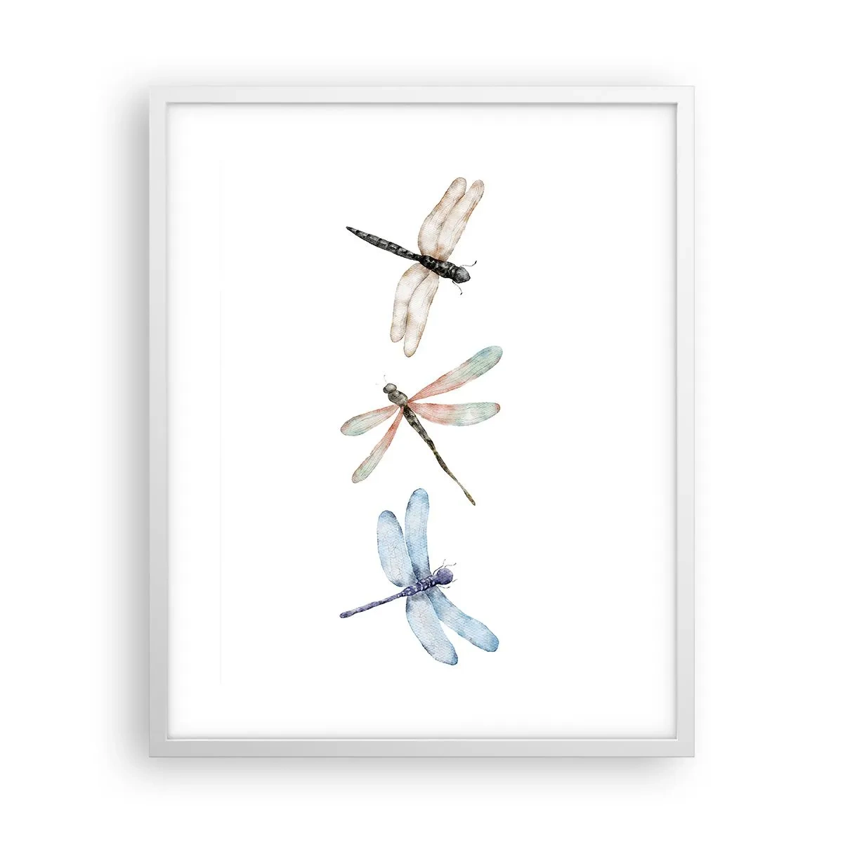 Poster in white frmae - Lightness of Dragonflies - 40x50 cm