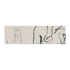 Photo Wallpaper Sample Self-Adhesive Deluxe Sticker - Woman Nude - Act, Line, Drawing - 100x30 cm