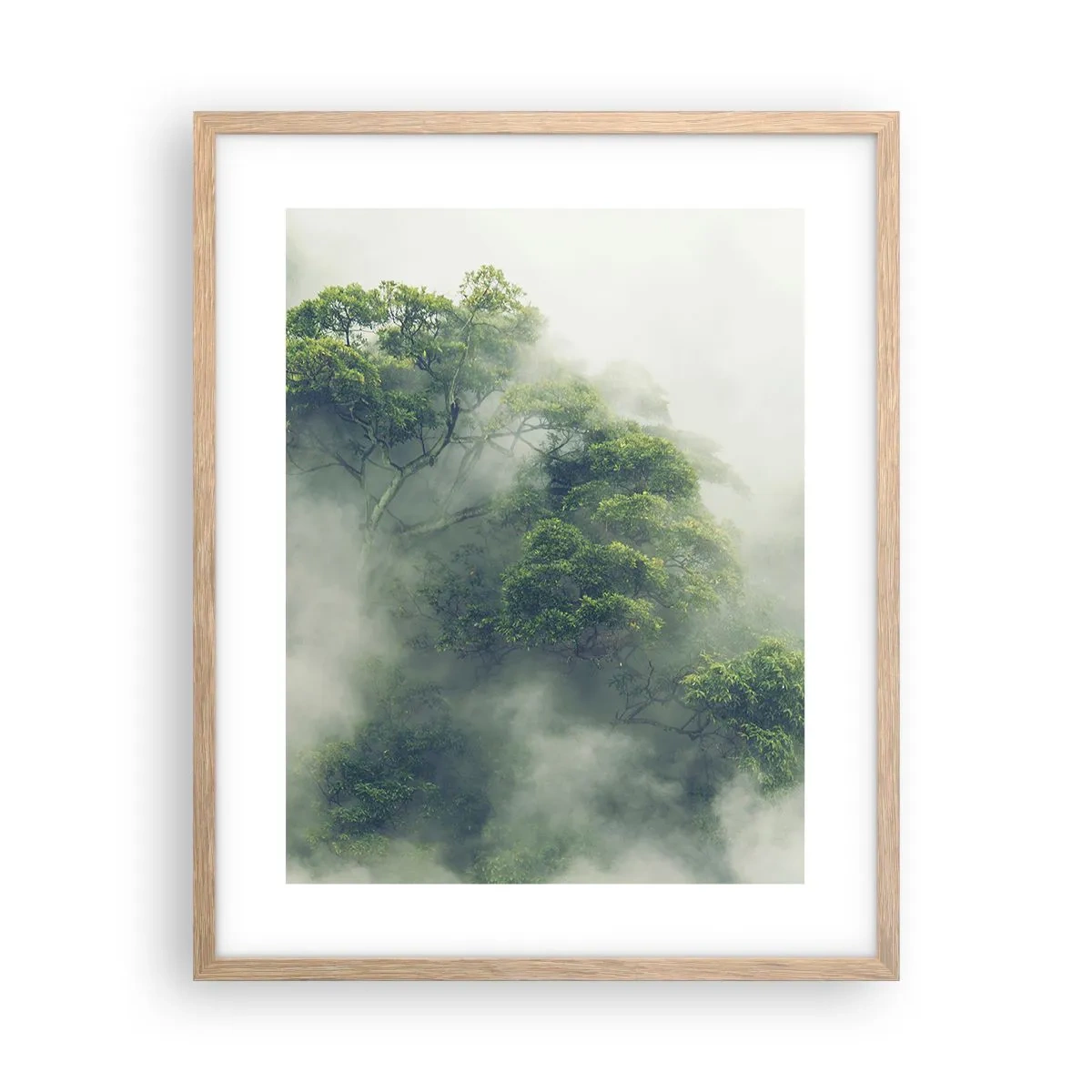 Poster in light oak frame - Wrapped In Fog - 40x50 cm