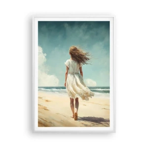 Poster in white frmae - Meeting the Sun aand the Wind - 70x100 cm