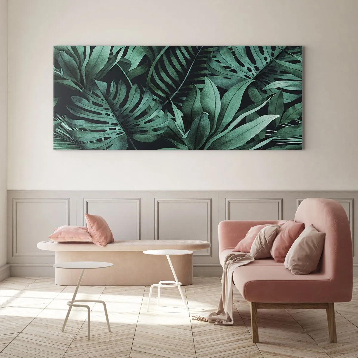 Glass picture - Depth of Tropical Green - 90x30 cm