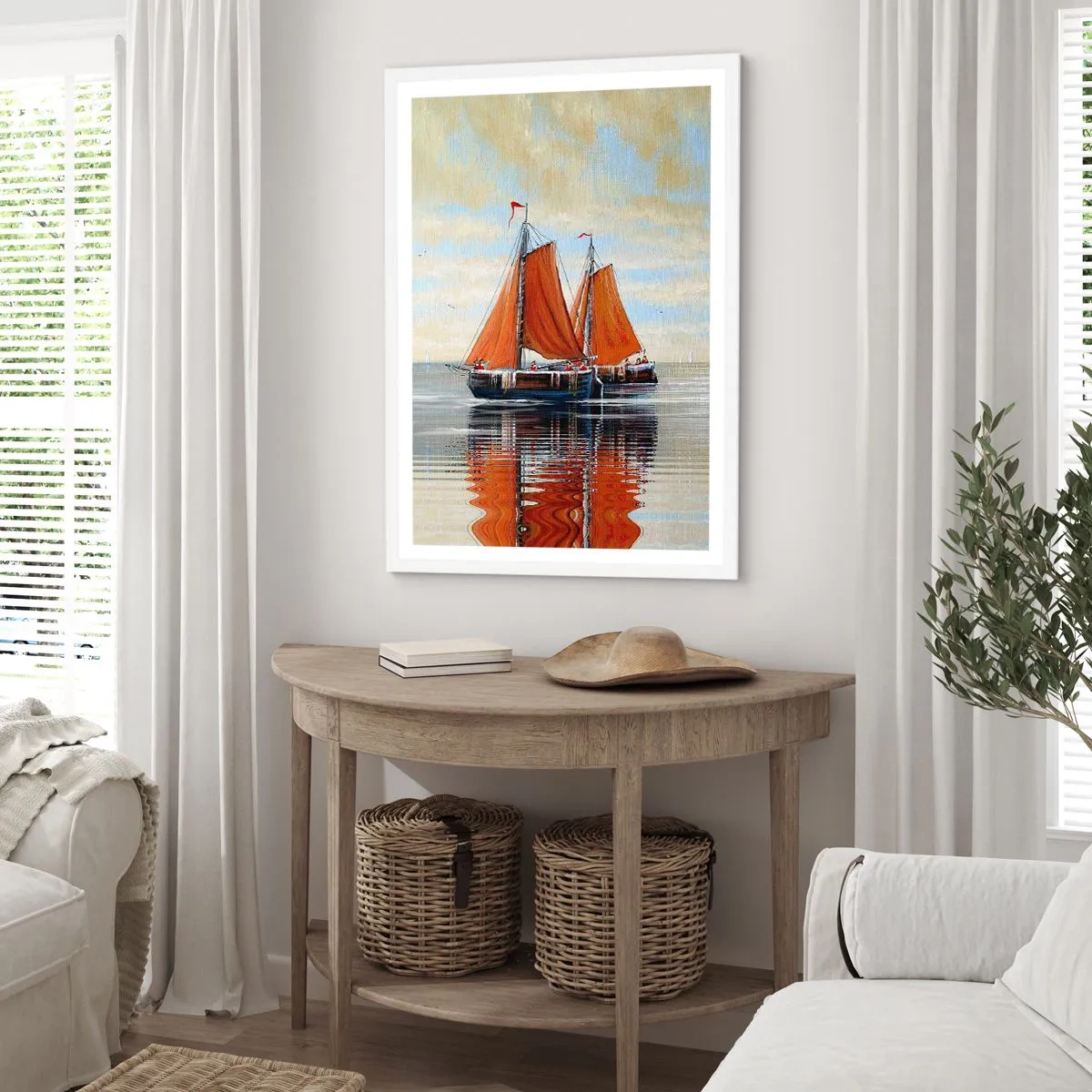 Poster in white frmae - Ahoy, Sailor, Sail… - 40x50 cm