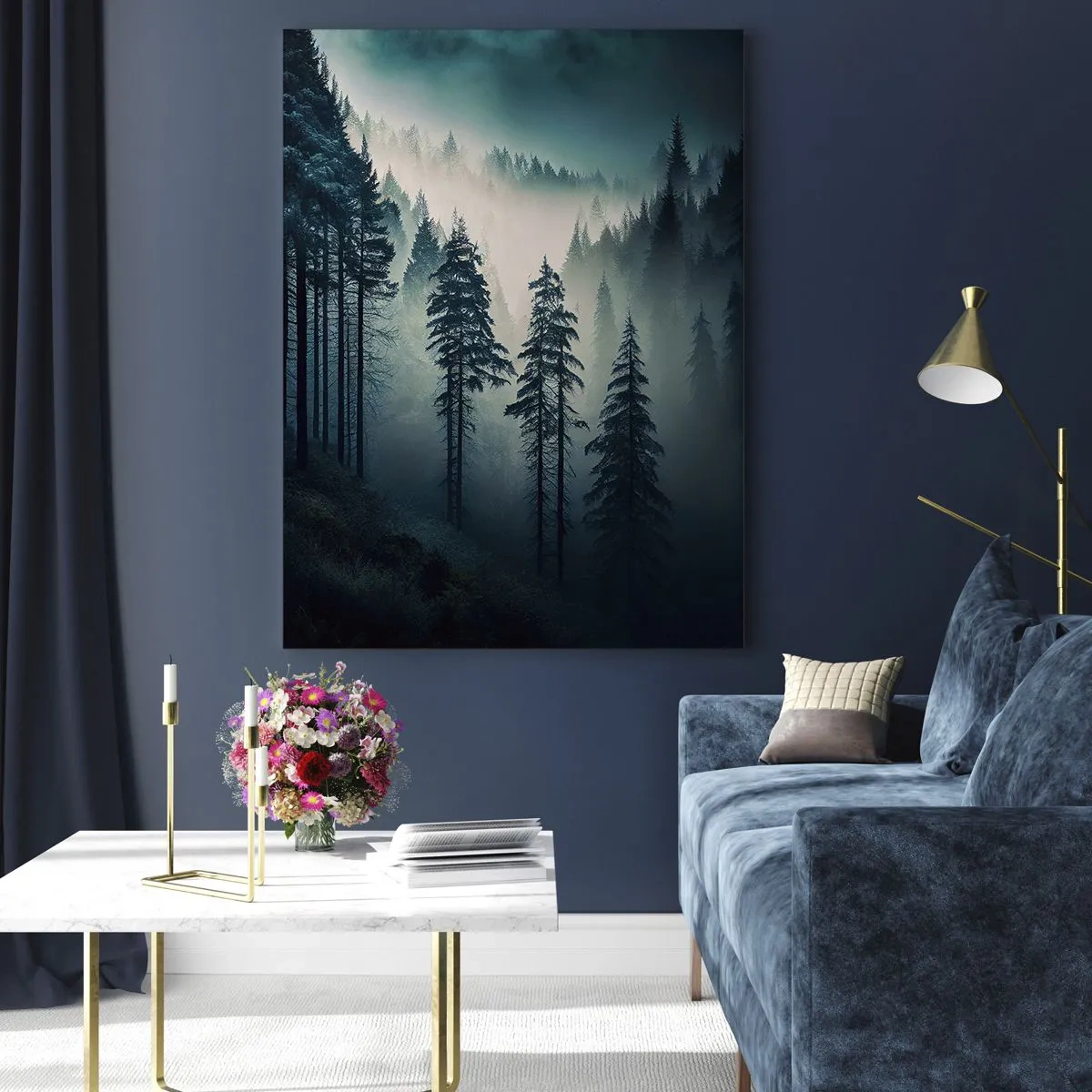 Glass picture - Morning in the Mountains - 50x70 cm