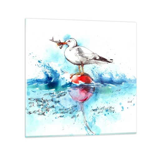 Glass picture - Good Catch - 30x30 cm