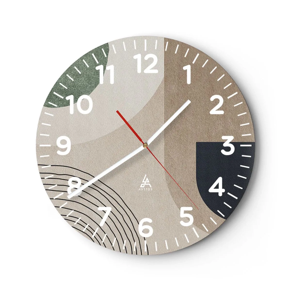 Wall clock - Clock on glass - Gentleness of an Oval - 40x40 cm