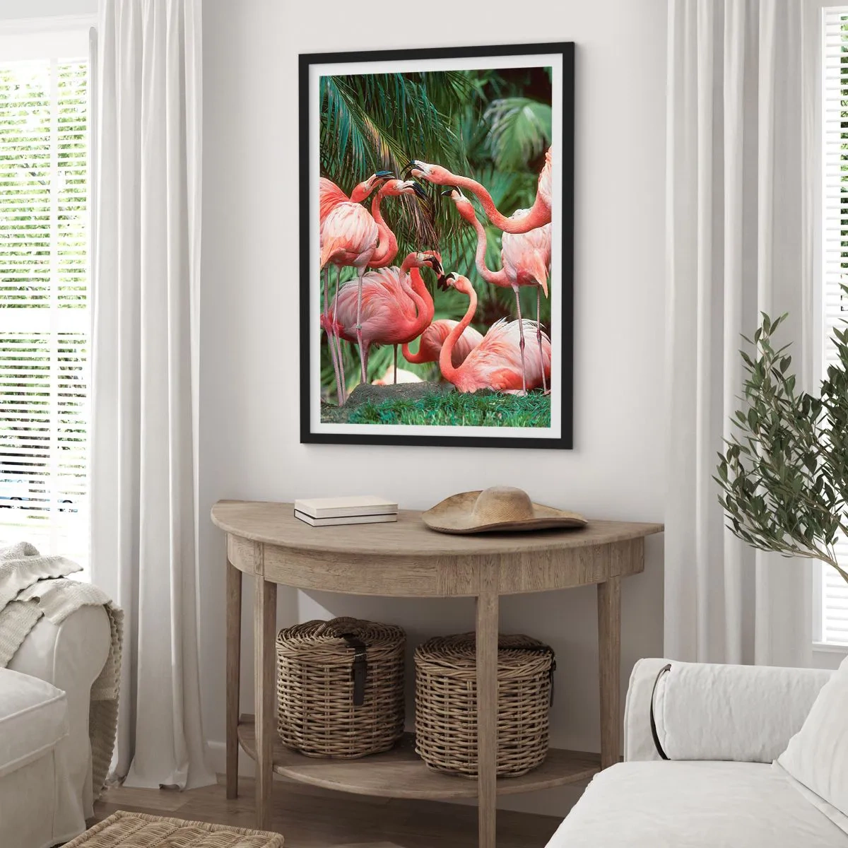 Poster in black frame - Afternoon Gossip - 70x100 cm