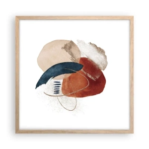 Poster in light oak frame - Oval Composition - 50x50 cm