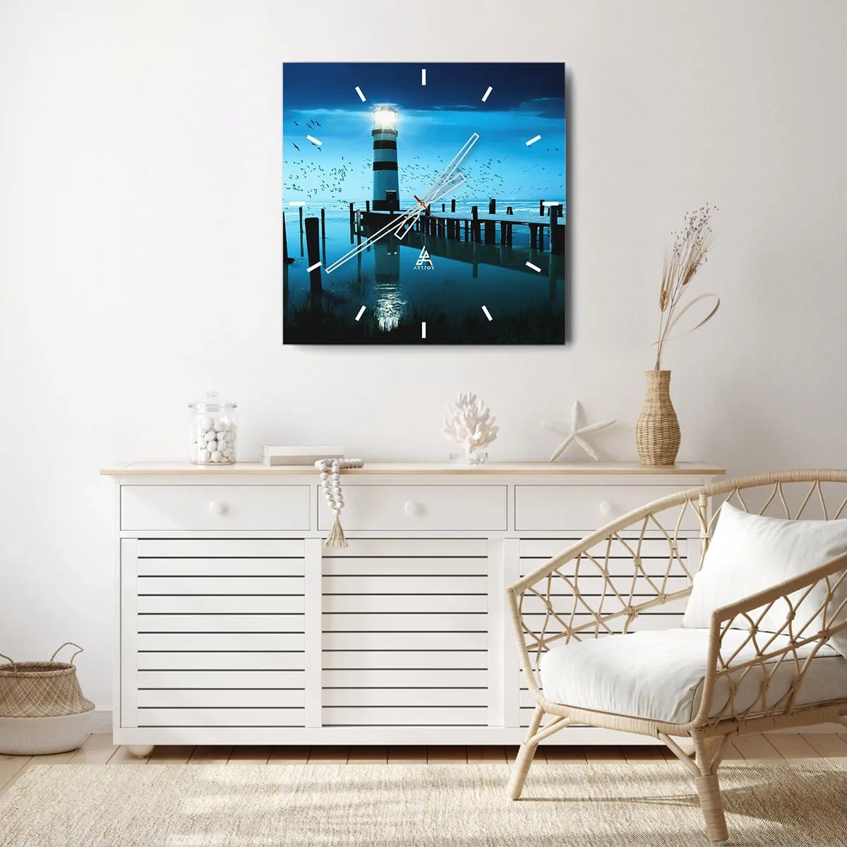 Wall clock - Clock on glass - And You Are Not Afraid of Darkness - 40x40 cm