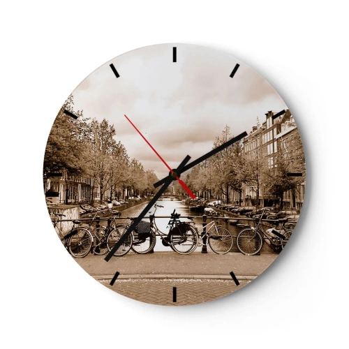 Wall clock - Clock on glass - Dutch Atmosphere - 40x40 cm