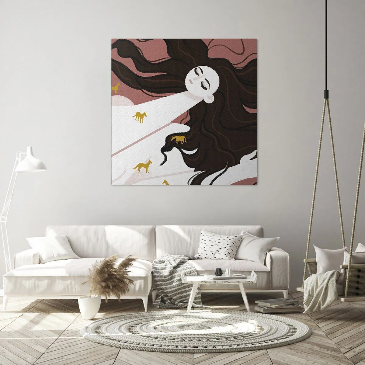 Canvas picture - Dream of a Golden Horse - 70x70 cm