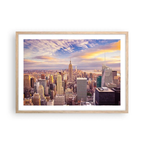 Poster in light oak frame - Reaching the Clouds - 70x50 cm
