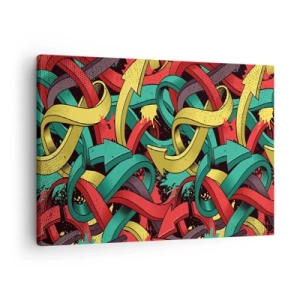 Canvas picture - Abstract arrows in vibrant colors creating chaos - 70x50cm - Which Way? - Modern wall decoration for the living room and bedroom ARTTOR