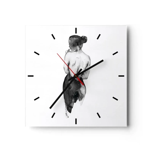 Wall clock - Clock on glass - By Her Side the World Disappears - 40x40 cm
