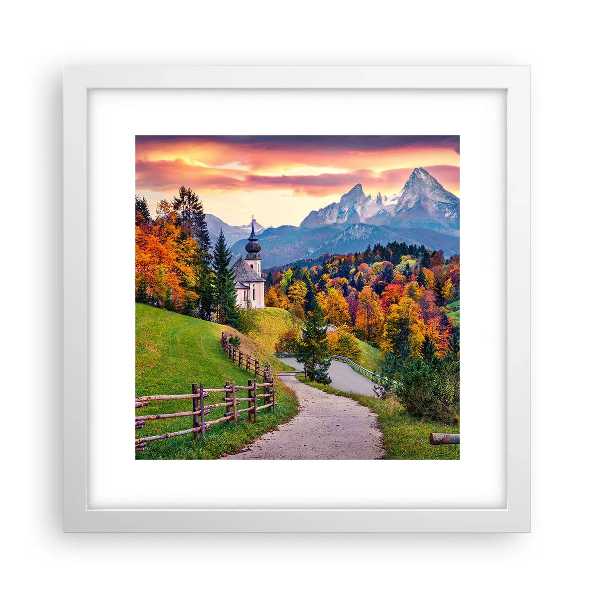 Poster in white frmae - Landscape Like a Picture - 30x30 cm