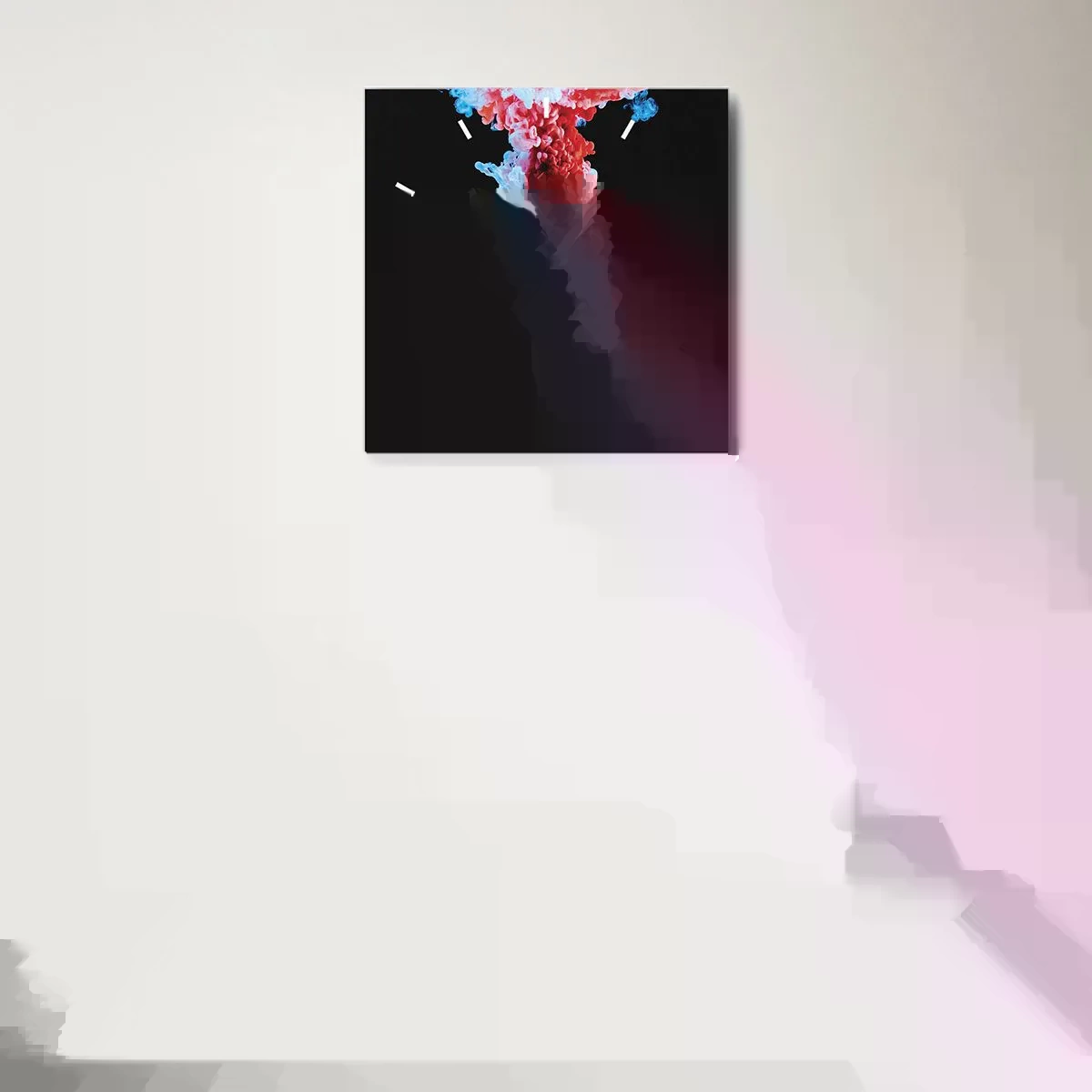 Wall clock - Clock on glass - In Full Bloom - 40x40 cm