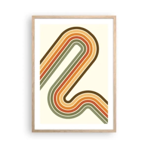 Poster in light oak frame - Zigzaging towards the Goal - 50x70 cm