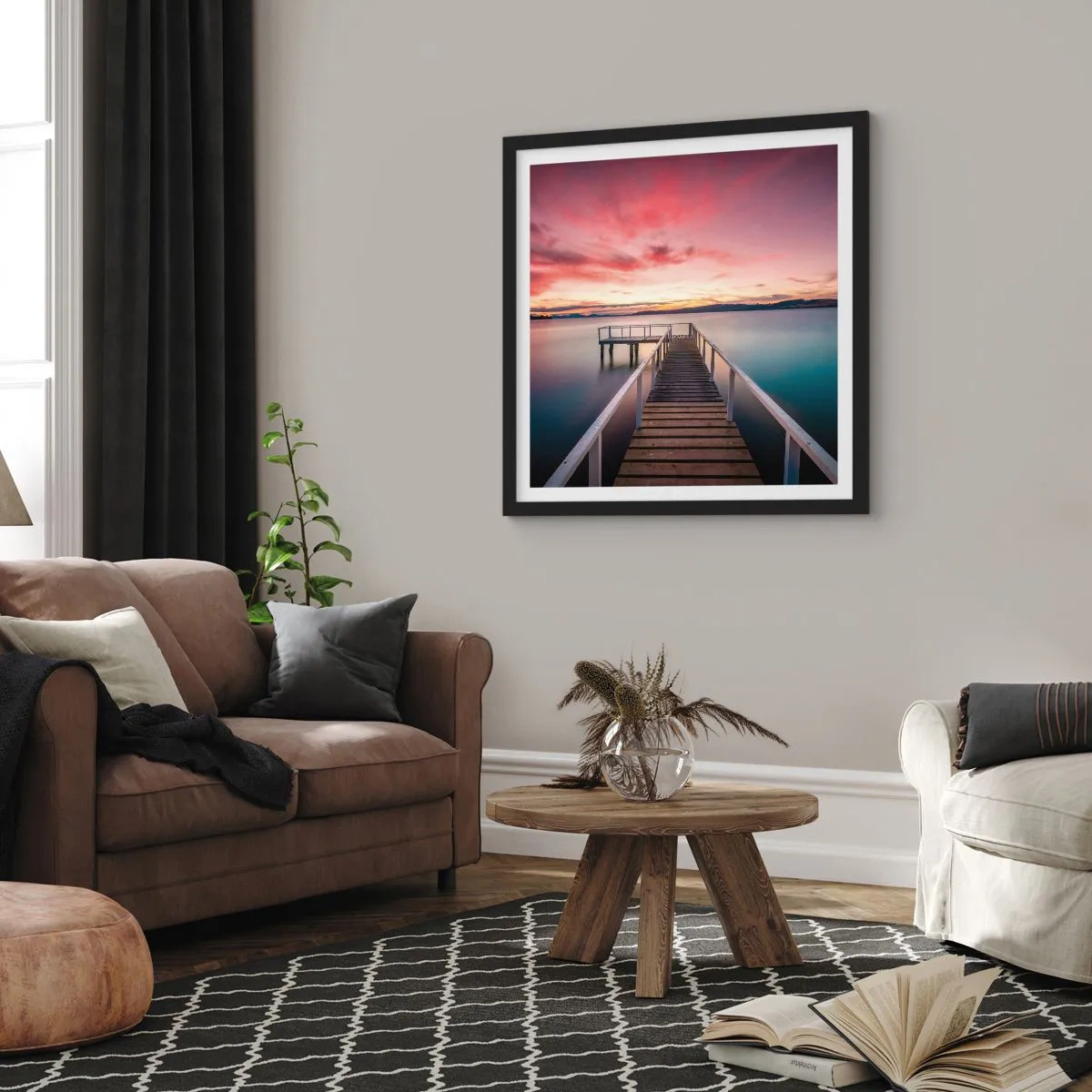 Poster in black frame - Mild Flame of an Evening - 50x50 cm