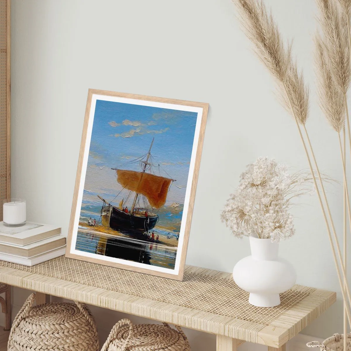 Poster in light oak frame - Water, Earth, Air - 30x40 cm